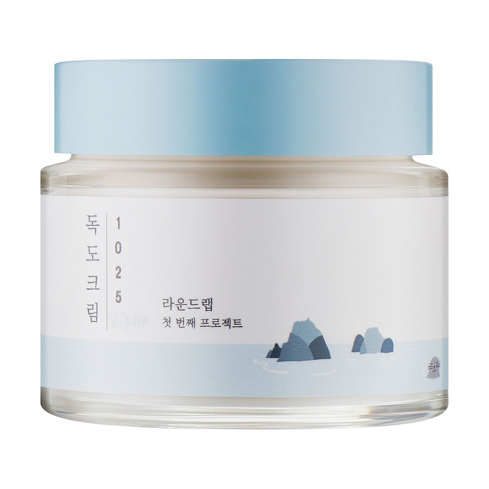Уцінка! Легкий зволожувальний крем для обличчя Round Lab 1025 Dokdo Light Cream з морською водою, 80 мл