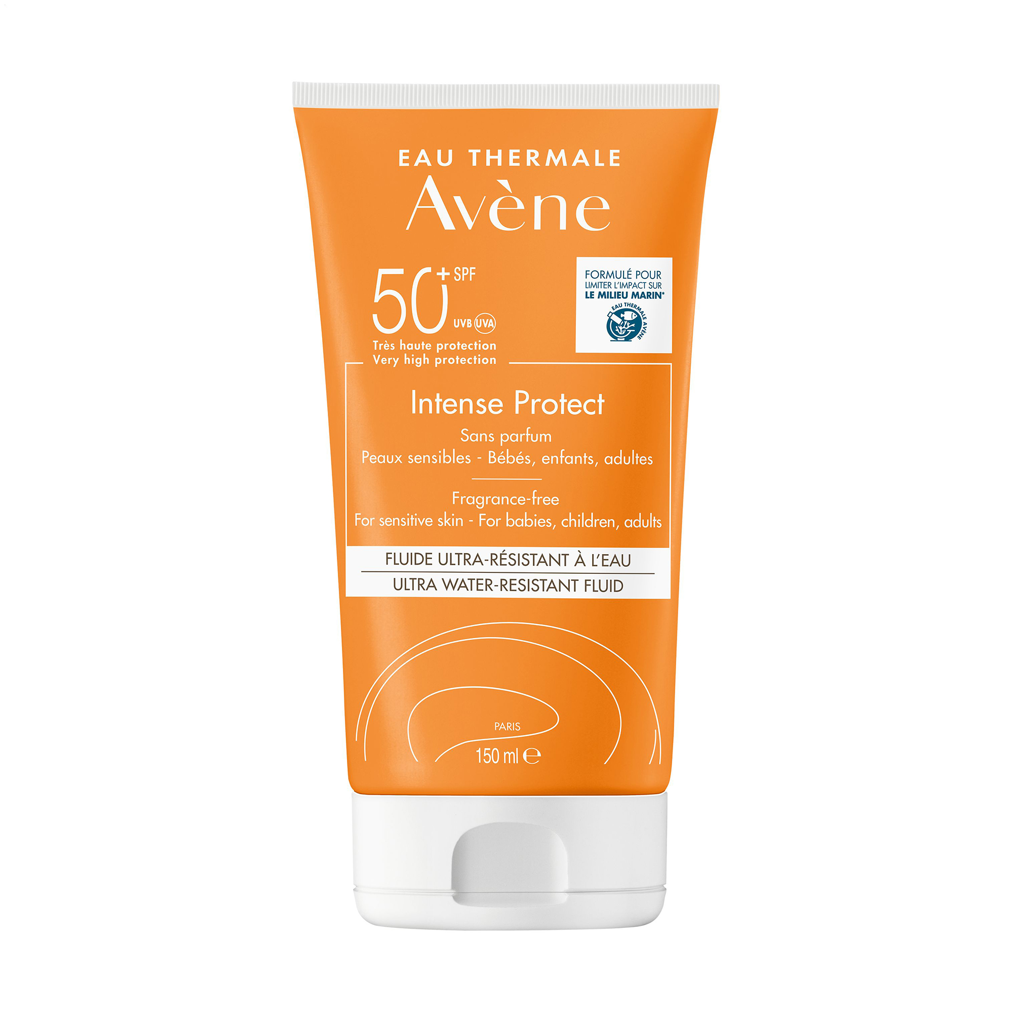 Уцінка! Сонцезахисний зволожувальний флюїд для тіла Avene Sun Intense Protect SPF 50+, 150 мл